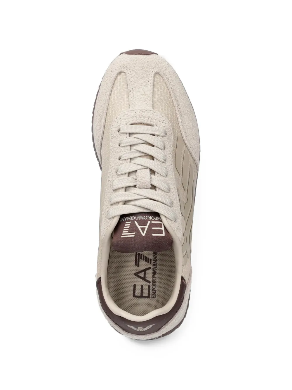 Ea7 Emporio Armani logo-patch panelled sneakers Beige