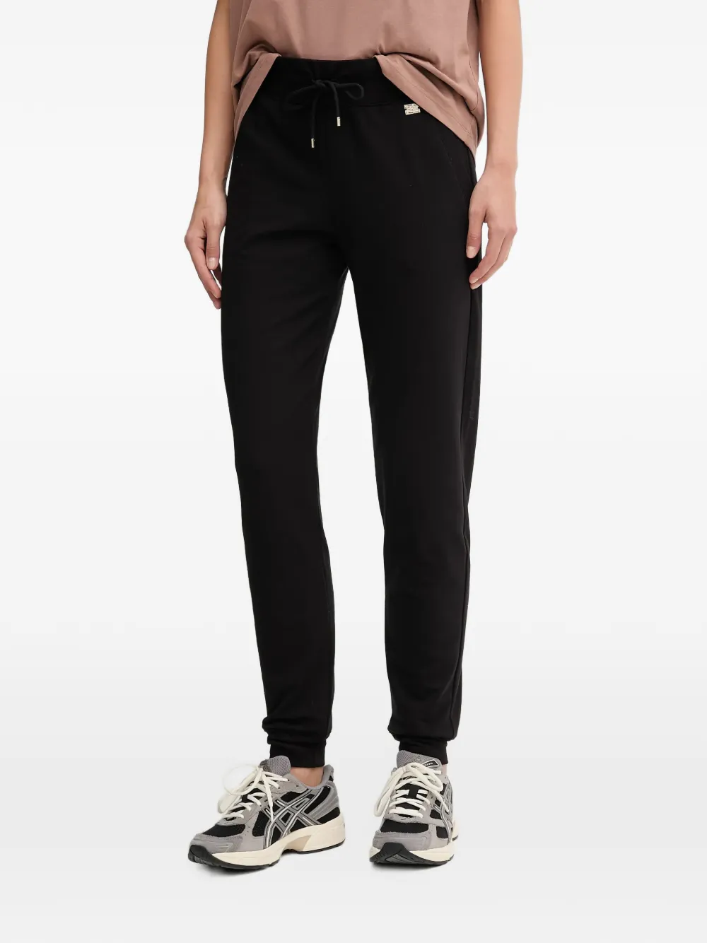 Ea7 Emporio Armani logo-plaque drawstring track pants - Nero