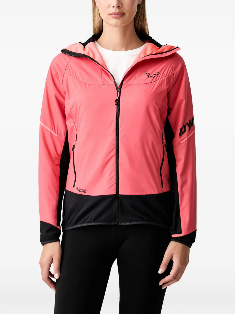 Dynafit Mezzalama Colour-block Hooded Performance Jacket In Pink