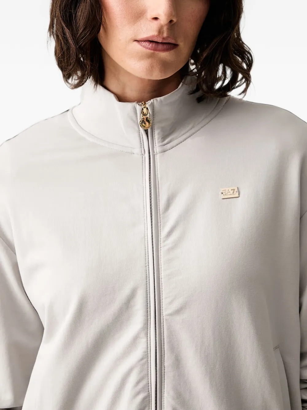 Ea7 Emporio Armani logo-plaque tracksuit Beige