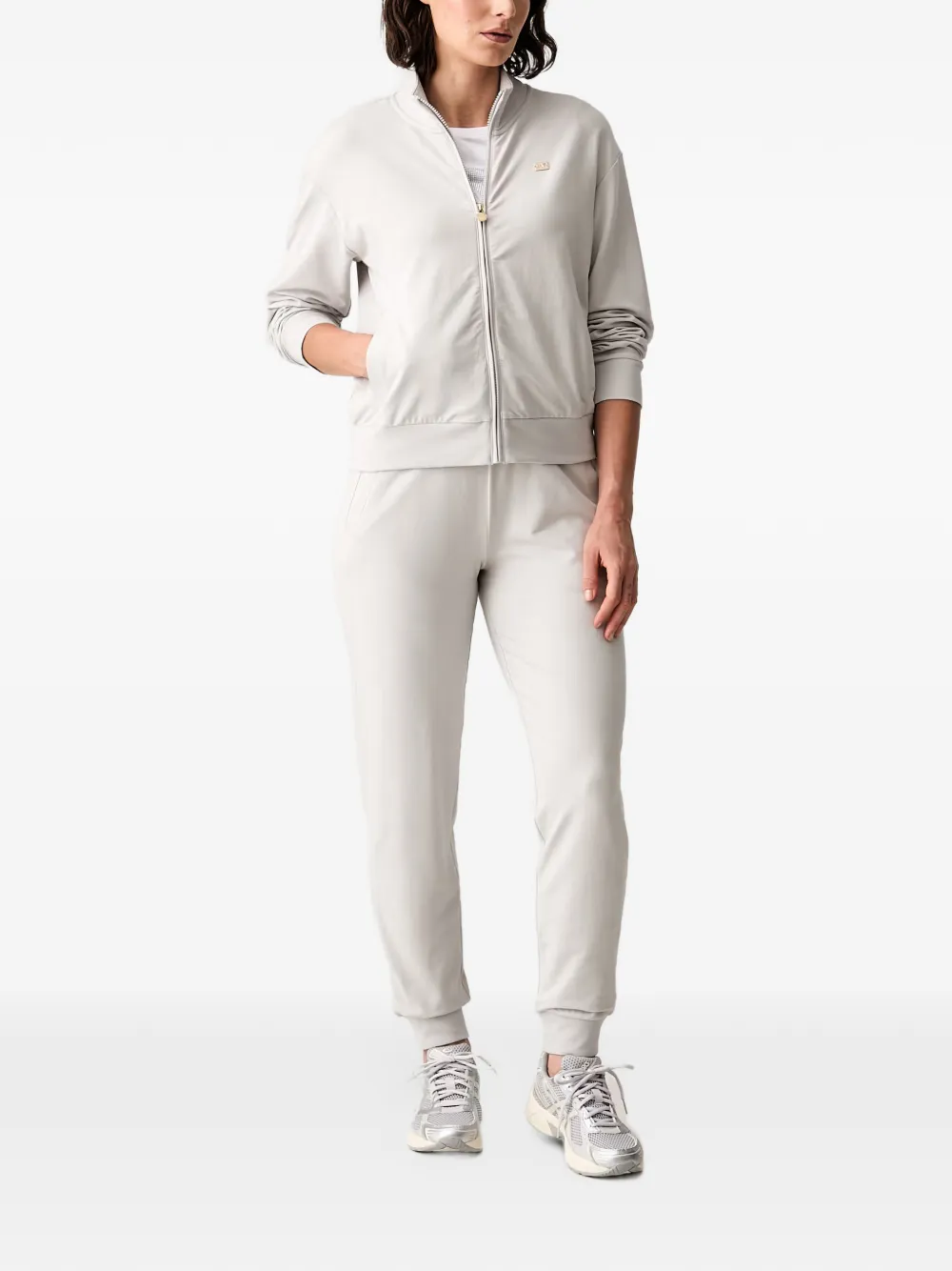 Ea7 Emporio Armani logo-plaque tracksuit Beige