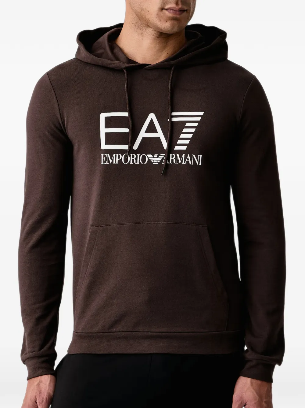 Ea7 Emporio Armani logo-print pouch-pocket hoodie Bruin