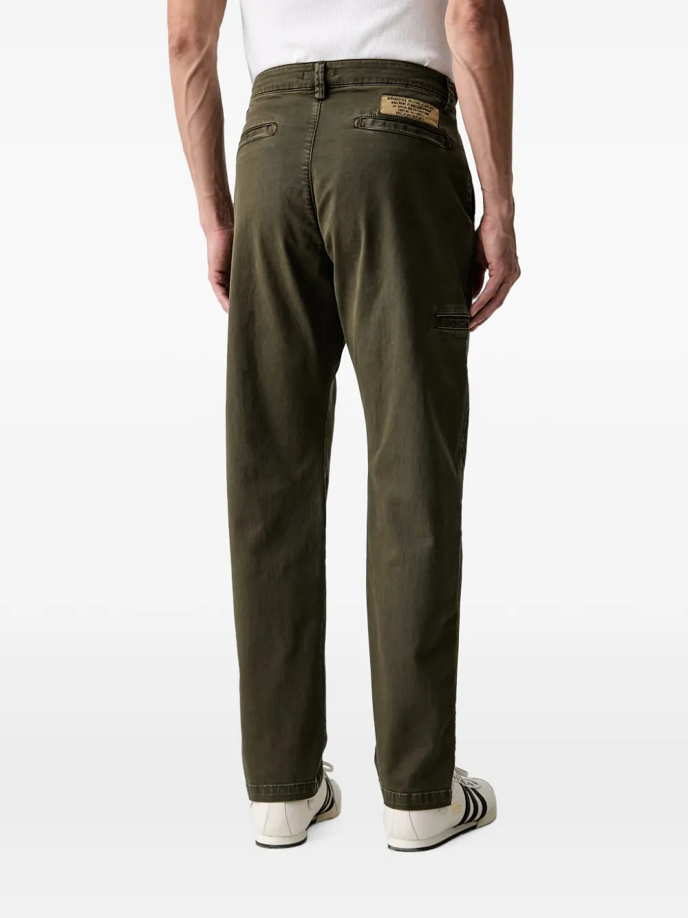 Aeronautica Militare Straight broek met logopatch Groen