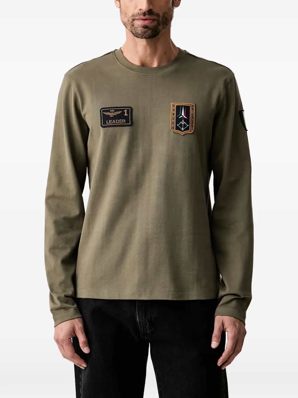 Aeronautica Militare patch-detail long-sleeve T-shirt - Verde