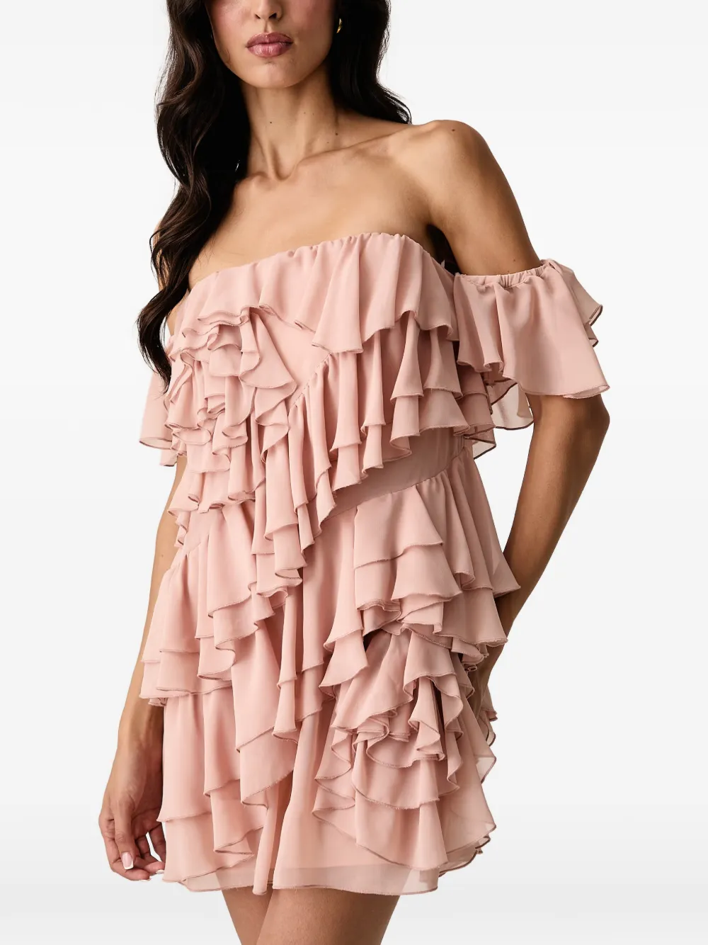 Aniye By Off-shoulder mini-jurk Roze