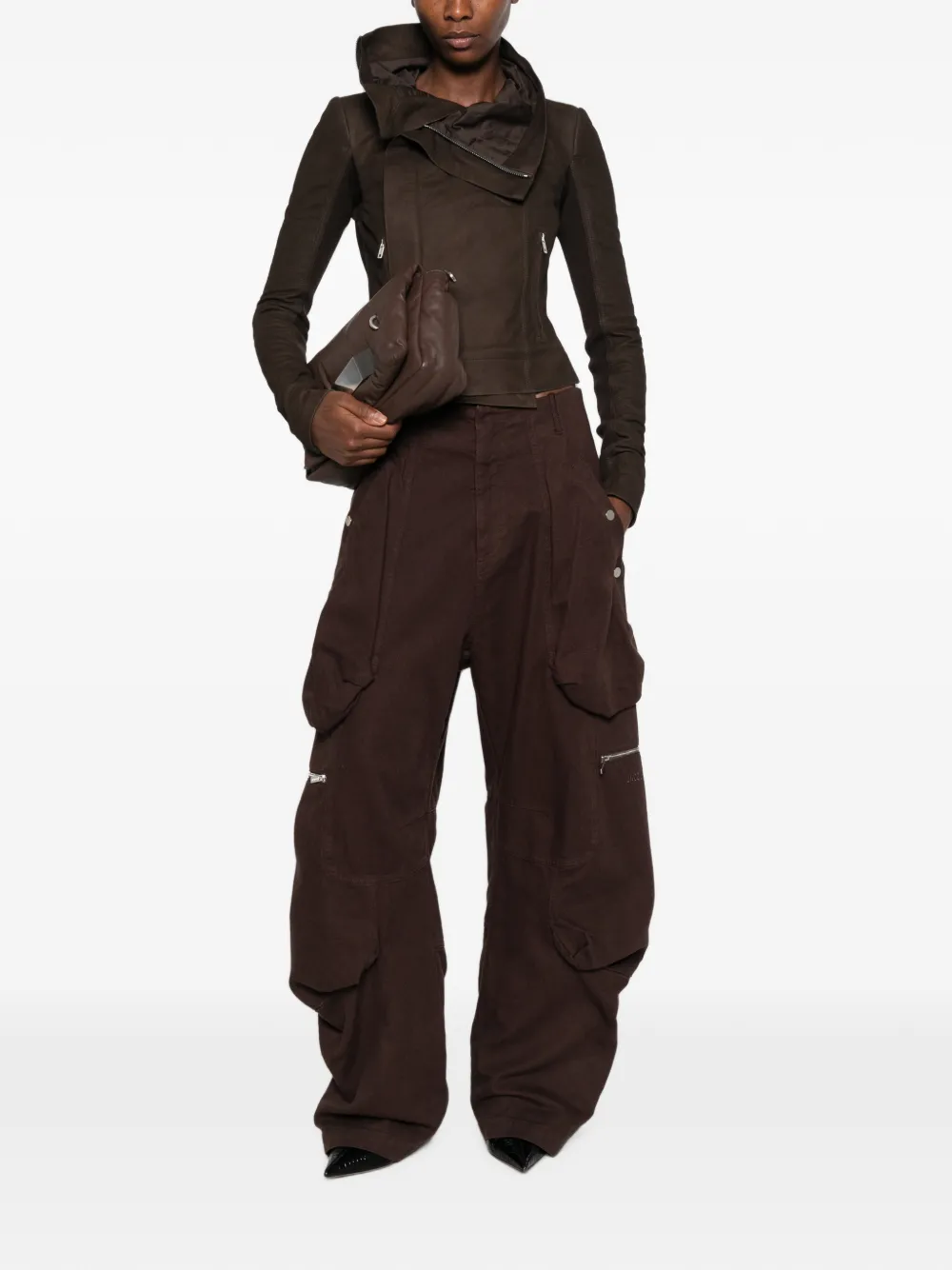 Rick Owens Jack met trechterhals Bruin