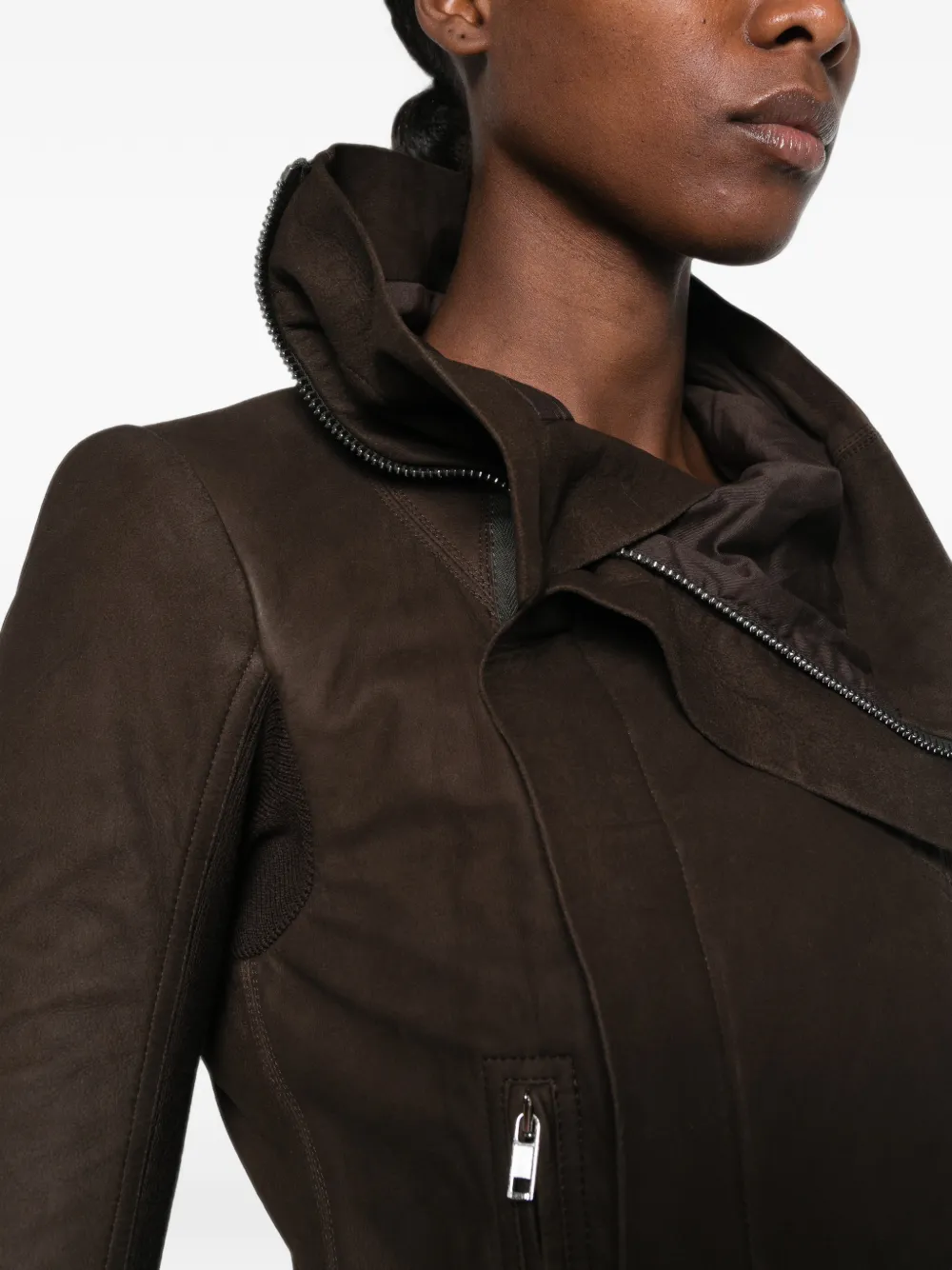 Rick Owens Jack met trechterhals Bruin