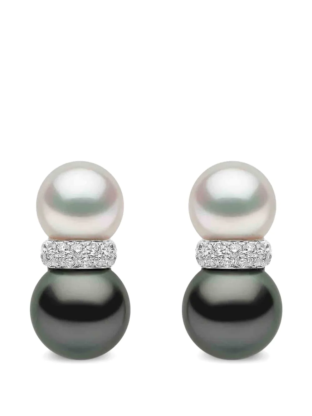 Yoko London Glitz pearl and diamond earrings - Argento