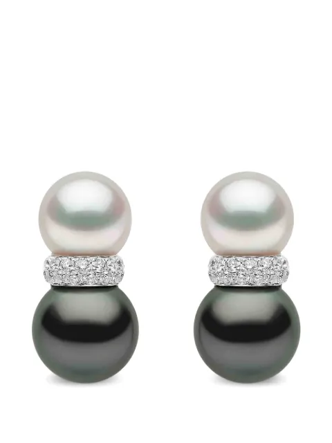 Yoko London Glitz pearl and diamond earrings