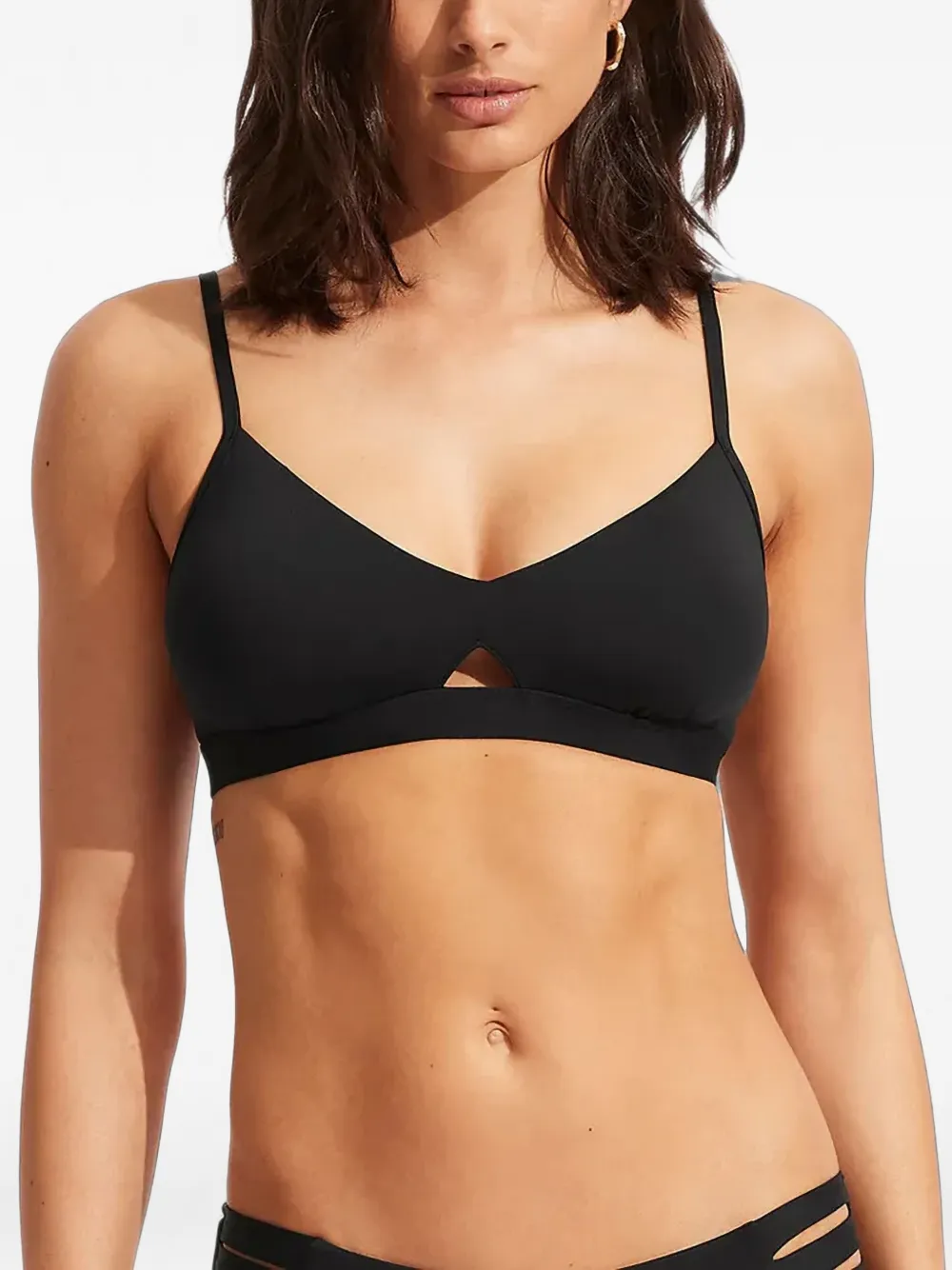 Seafolly hybrid cut-out bikini top - Nero