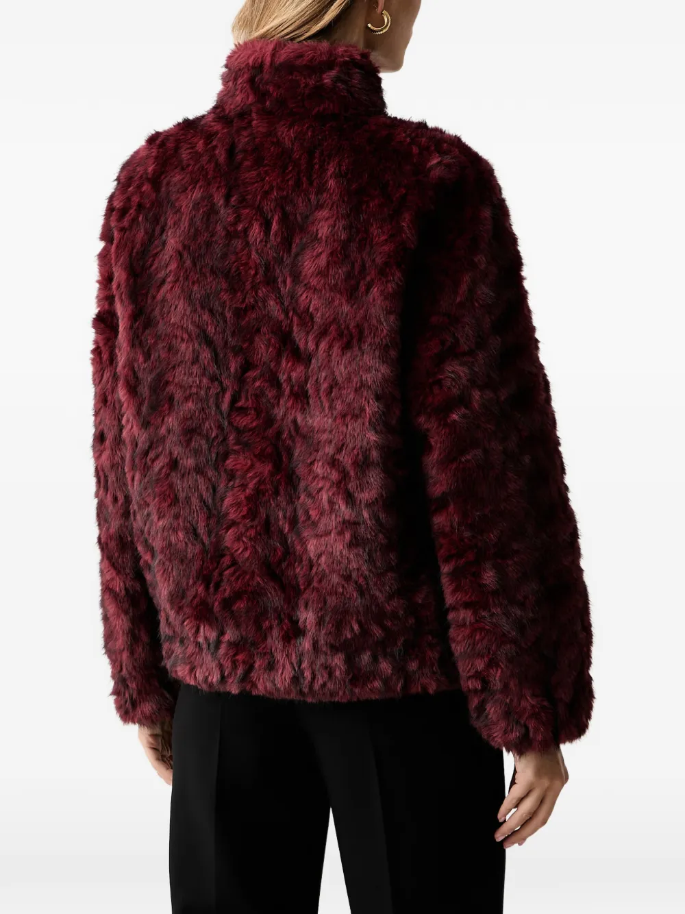Silvian Heach faux-fur high-neck jacket Rood