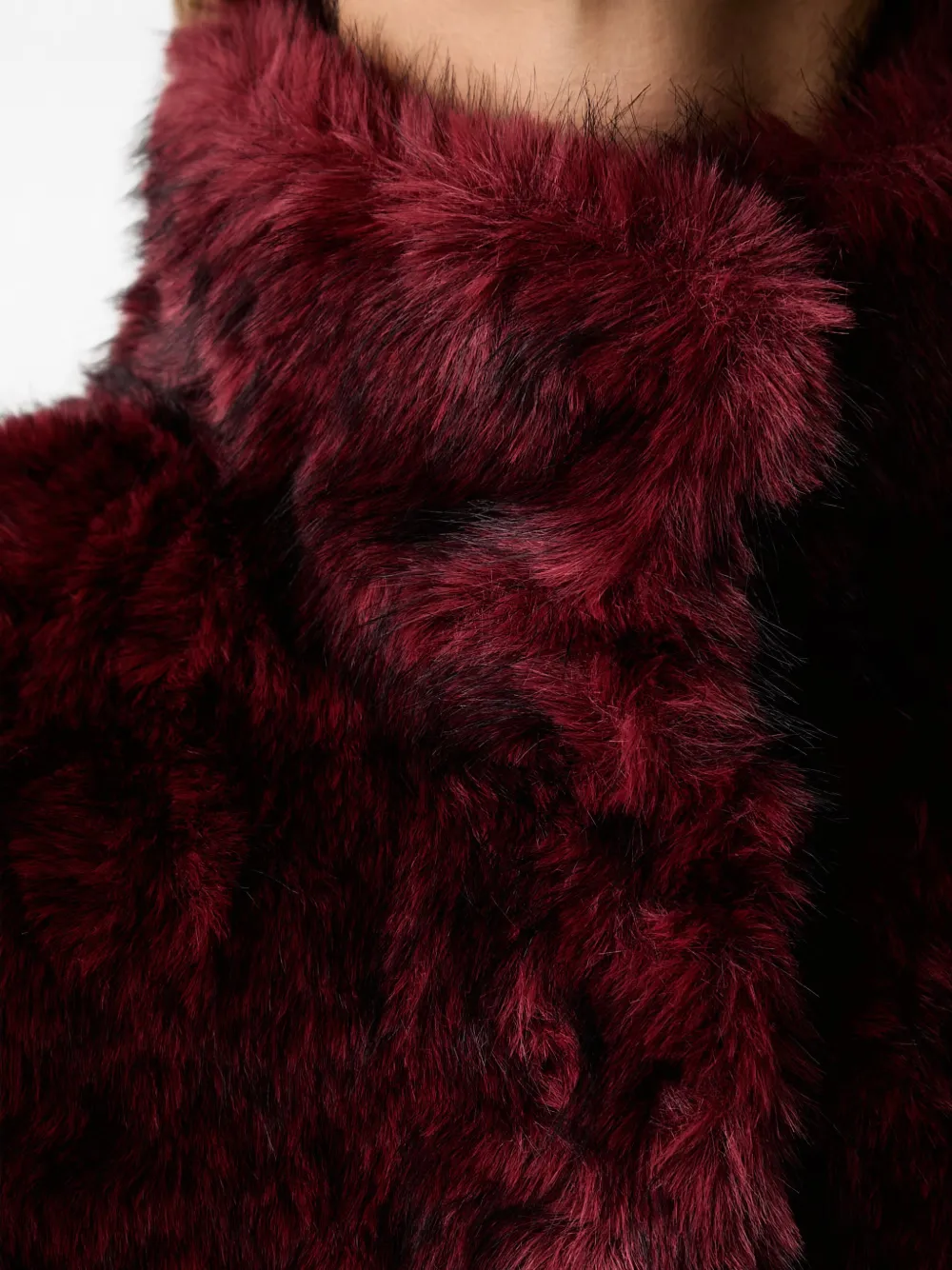 Silvian Heach faux-fur high-neck jacket Rood