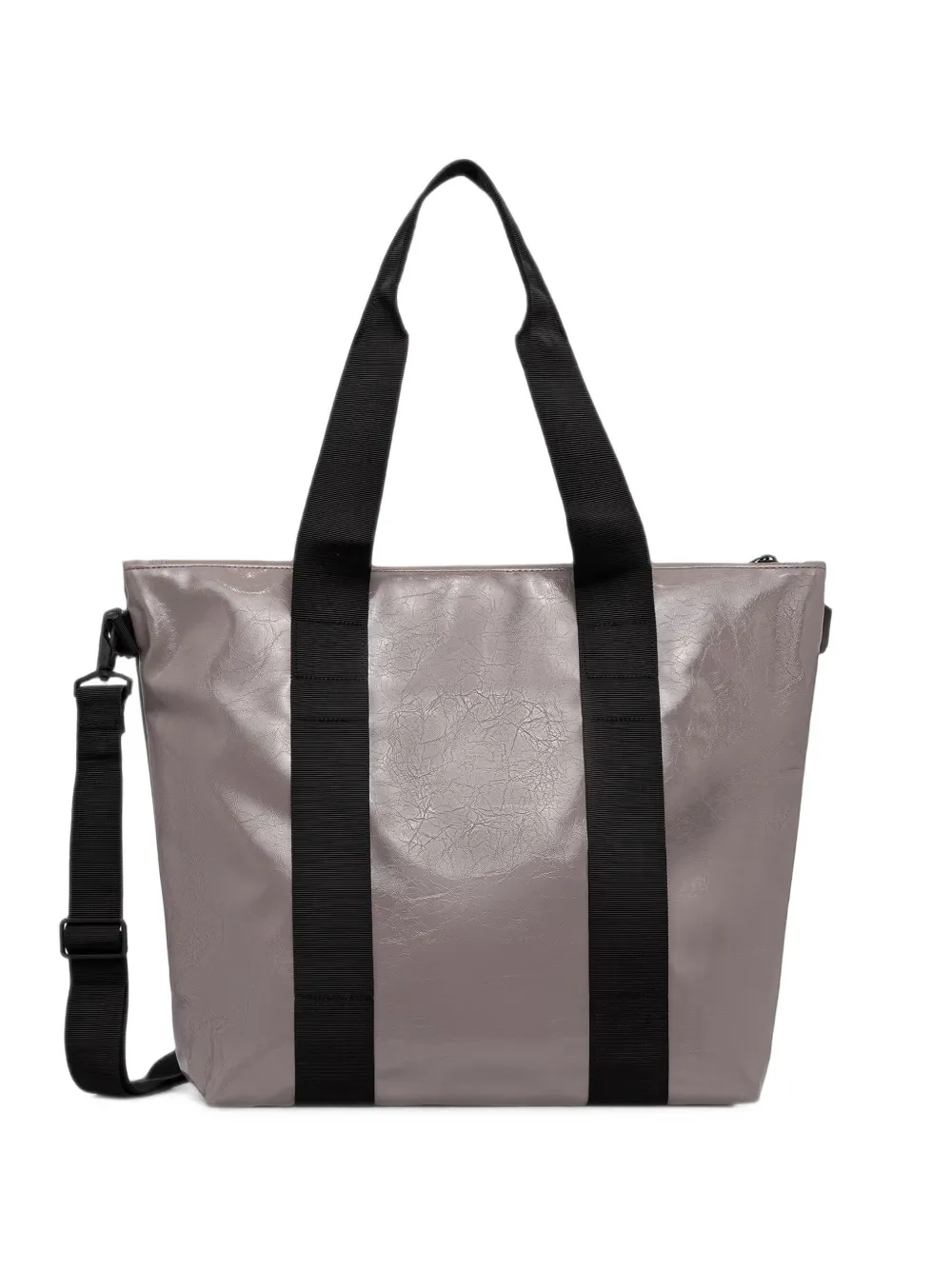Rains mini crinkled-finish tote bag - Grigio