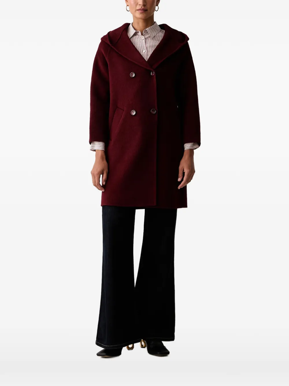 Silvian Heach hooded double-breasted coat - Rot