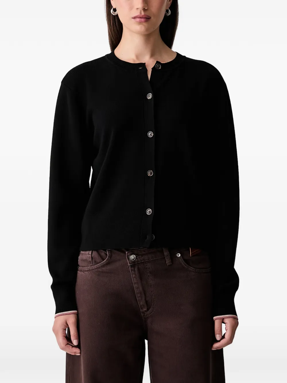 Scotch & Soda embroidered button-up cardigan - Nero
