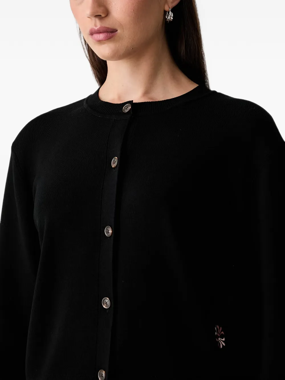 Scotch & Soda Button-up vest met borduurwerk Zwart