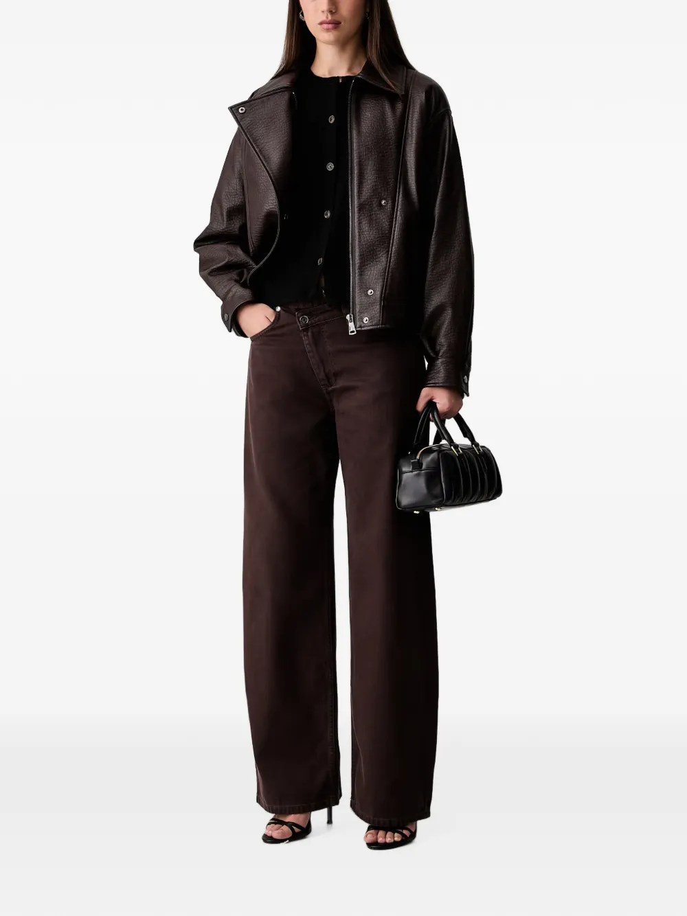 Scotch & Soda Button-up vest met borduurwerk Zwart