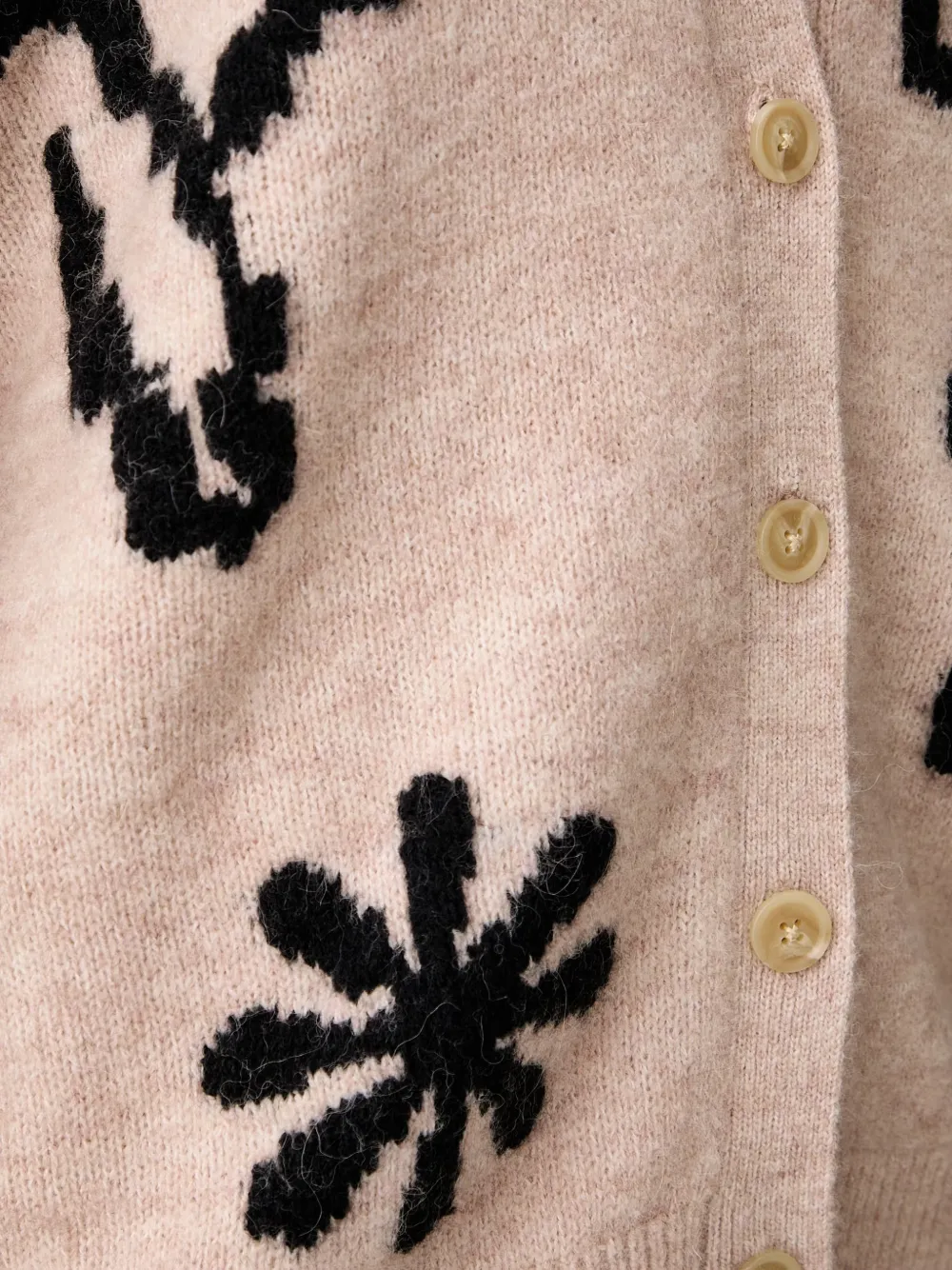 Scotch & Soda Gebreid oversized vest met bloemen-intarsia Roze
