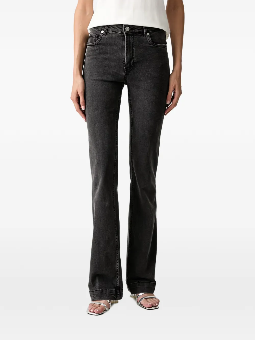 Silvian Heach faded-effect flared jeans - Schwarz