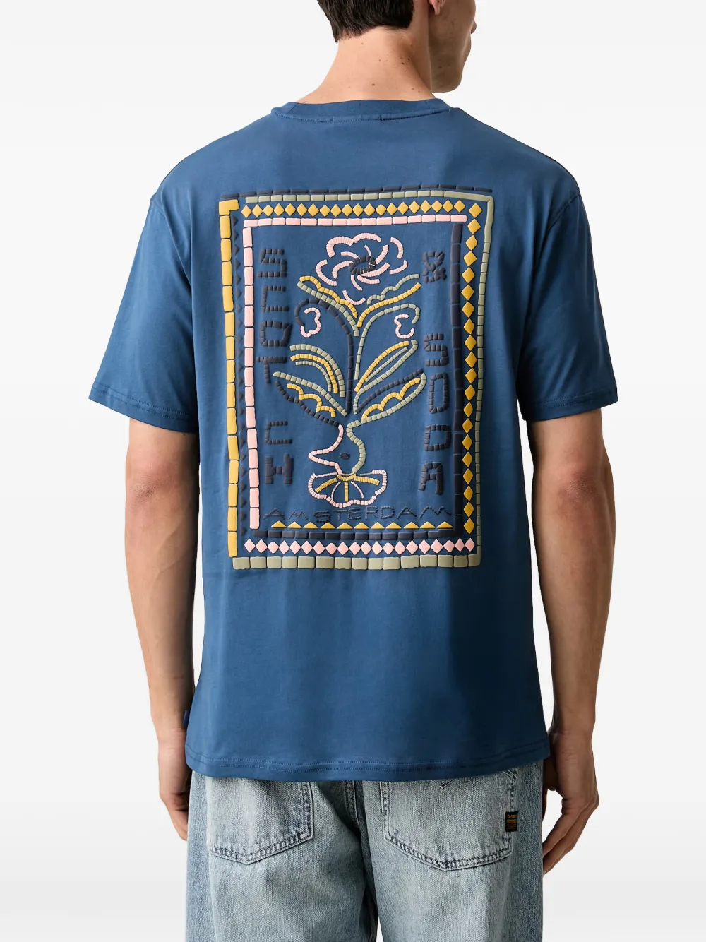 Scotch & Soda Artwork T-shirt met grafische print Blauw