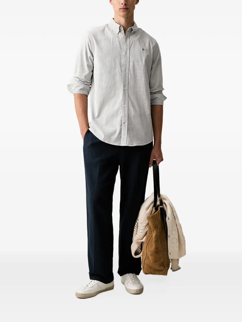 Scotch & Soda vertical-stripe button-down shirt Wit