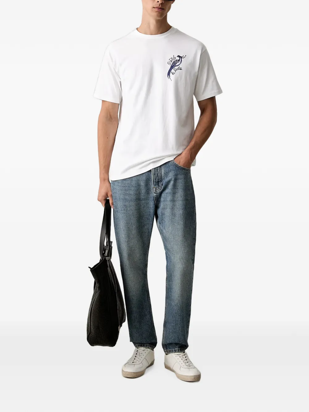 Scotch & Soda x Royal Delft T-shirt met grafische print Wit