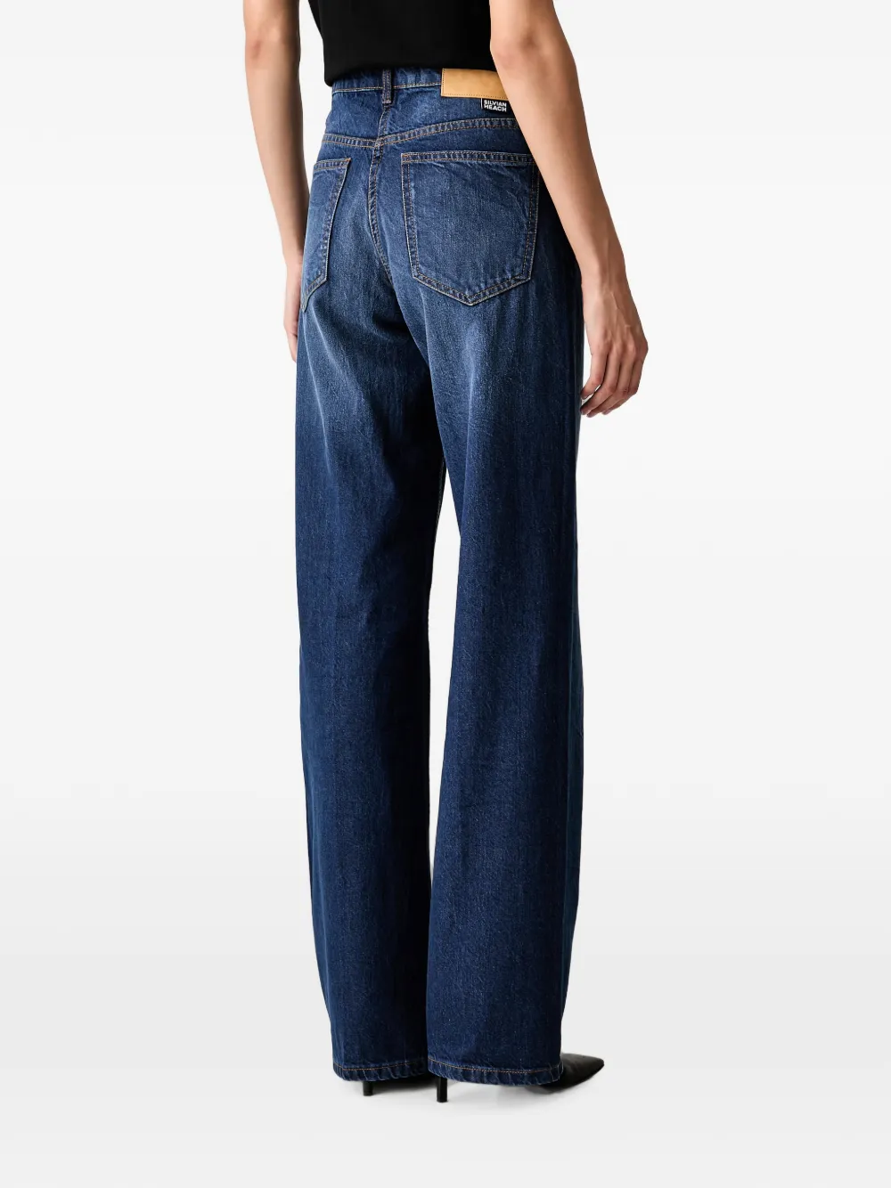 Silvian Heach Padis jeans met wijde pijpen en vervaagd effect Blauw