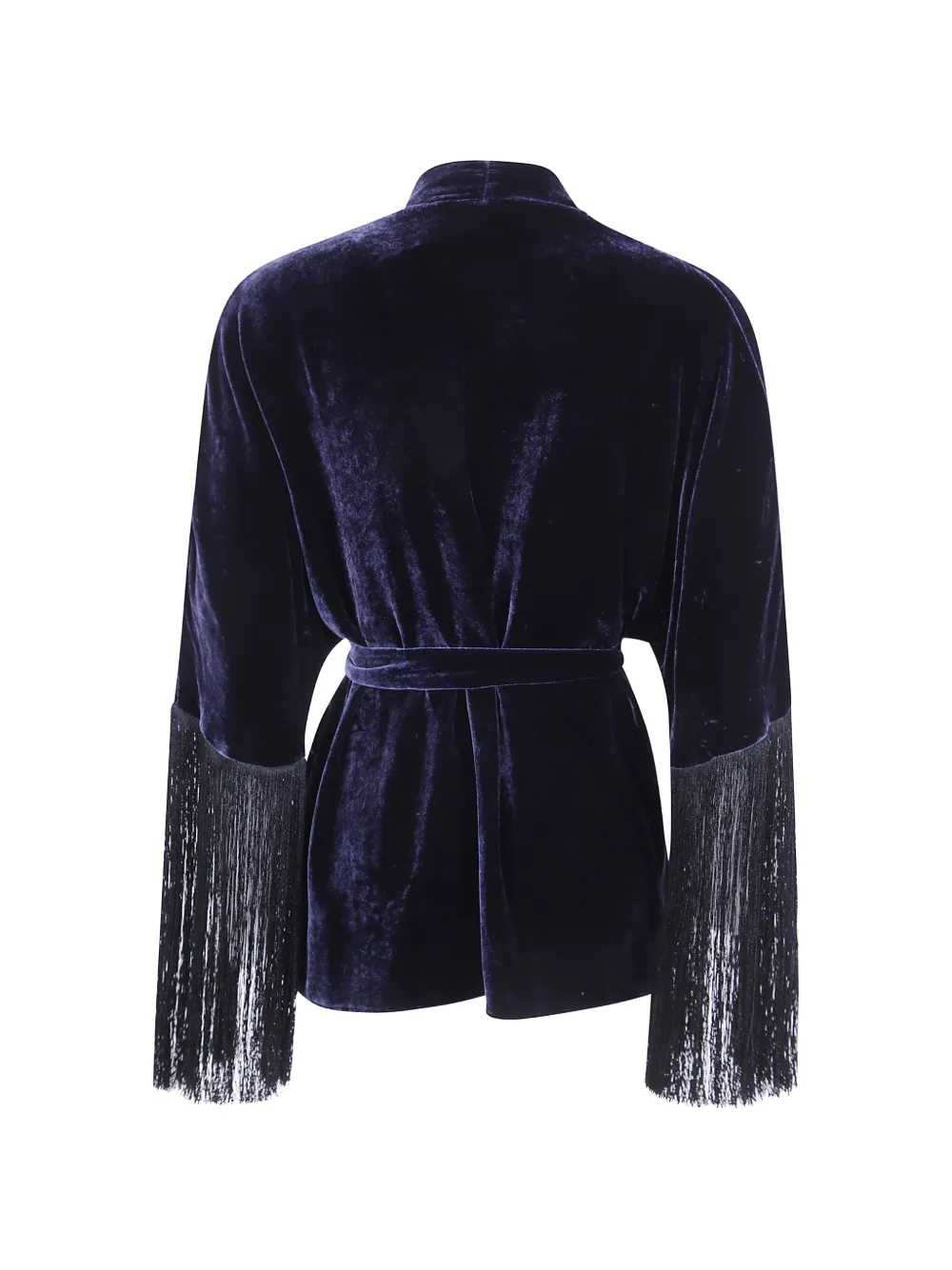 Antonelli Vest met franje en ceintuur Blauw