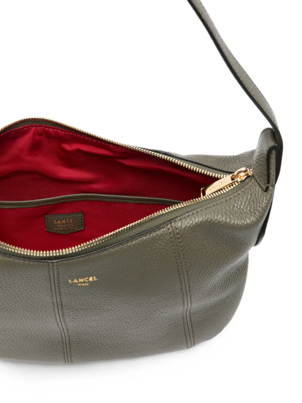 Lancel Leren schoudertas Groen