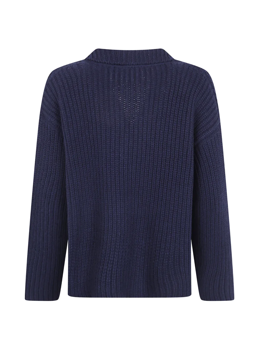 anne claire double-breasted ribbed-knit cardigan Blauw