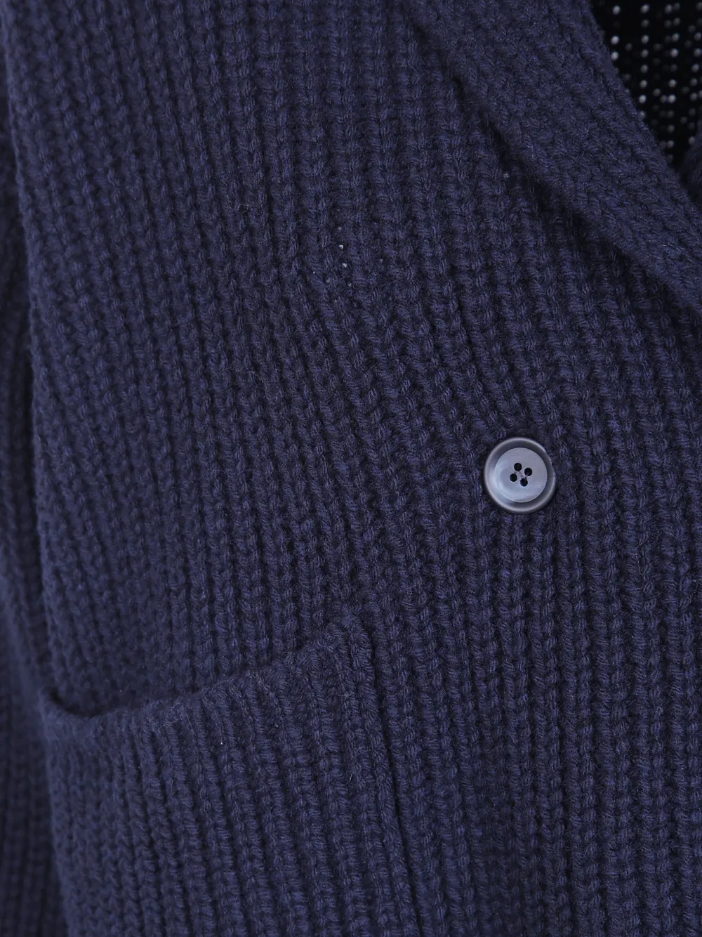 anne claire double-breasted ribbed-knit cardigan Blauw