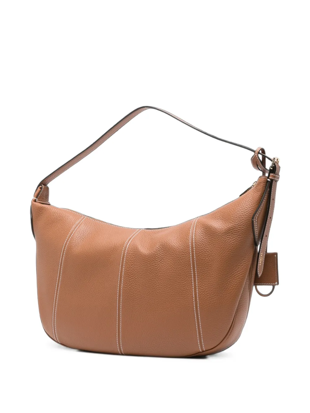 Lancel Leren schoudertas met contrasterende stiksels Bruin