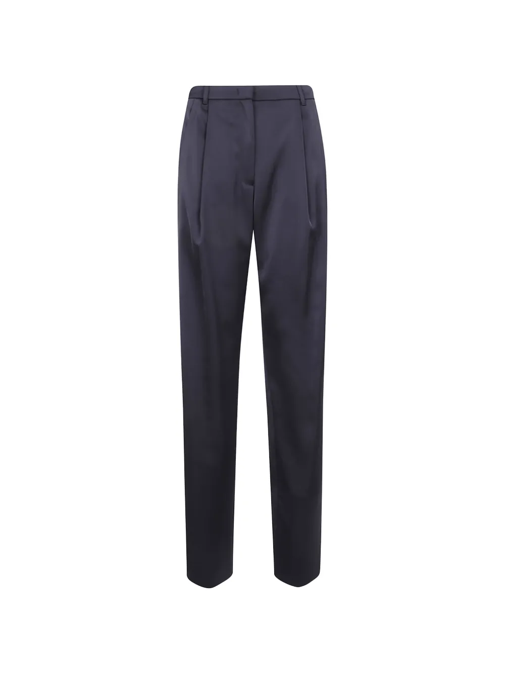 Emporio Armani pleated satin-finish trousers - Nero