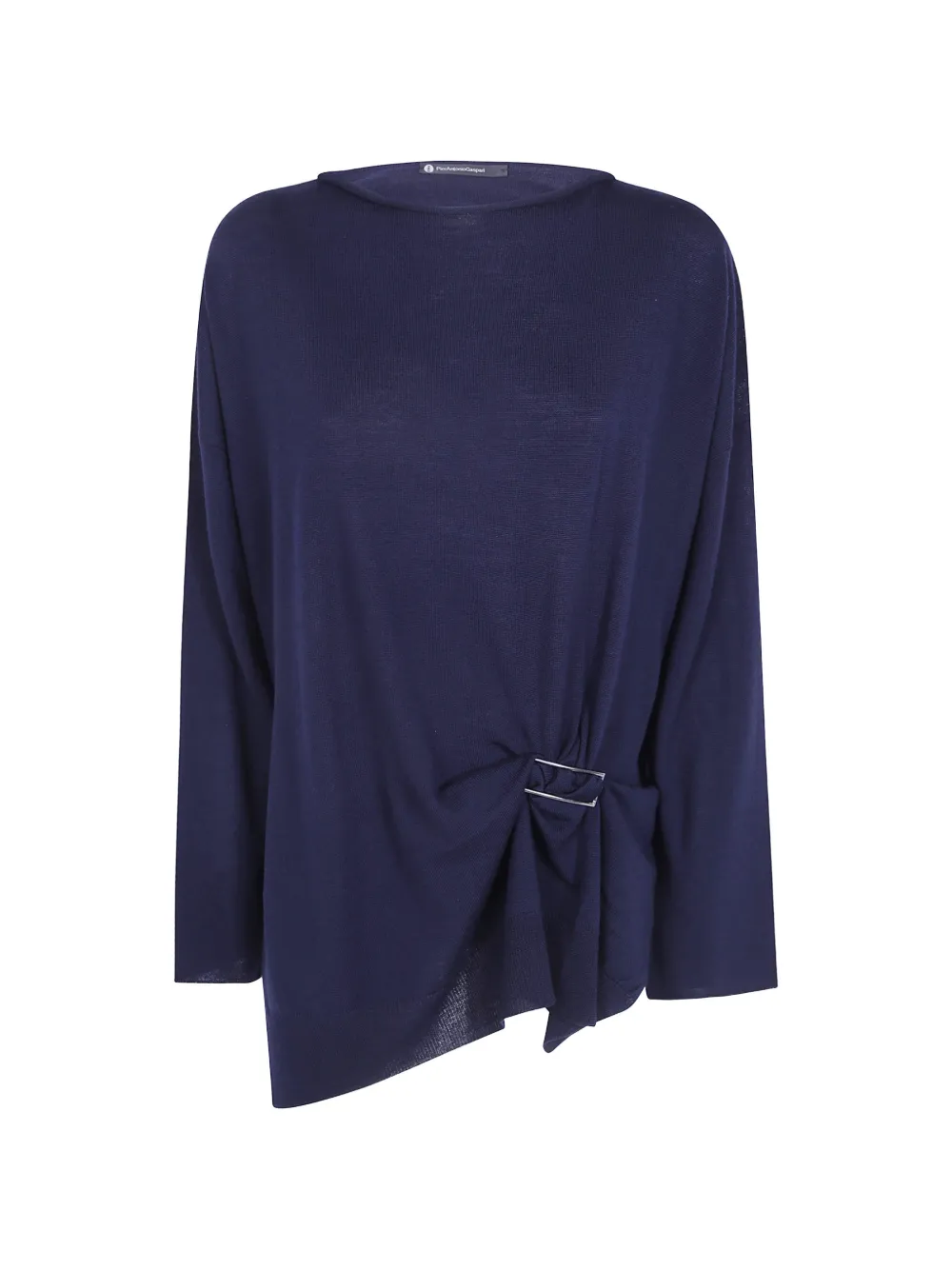 PierAntonioGaspari buckle-detail asymmetric-hem sweater - Blau
