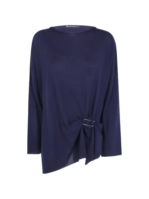 PierAntonioGaspari buckle-detail asymmetric-hem sweater