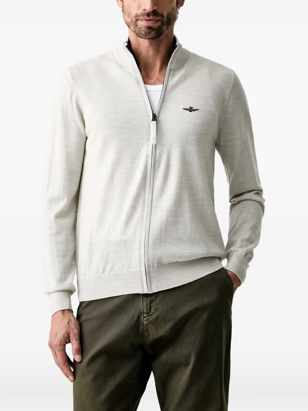 Aeronautica Militare Cardigan mit Reißverschluss - Grau