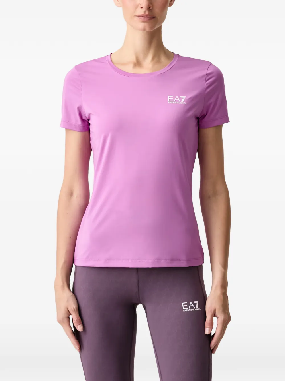 Ea7 Emporio Armani Vigor7 logo-print short-sleeve T-shirt - Rosa