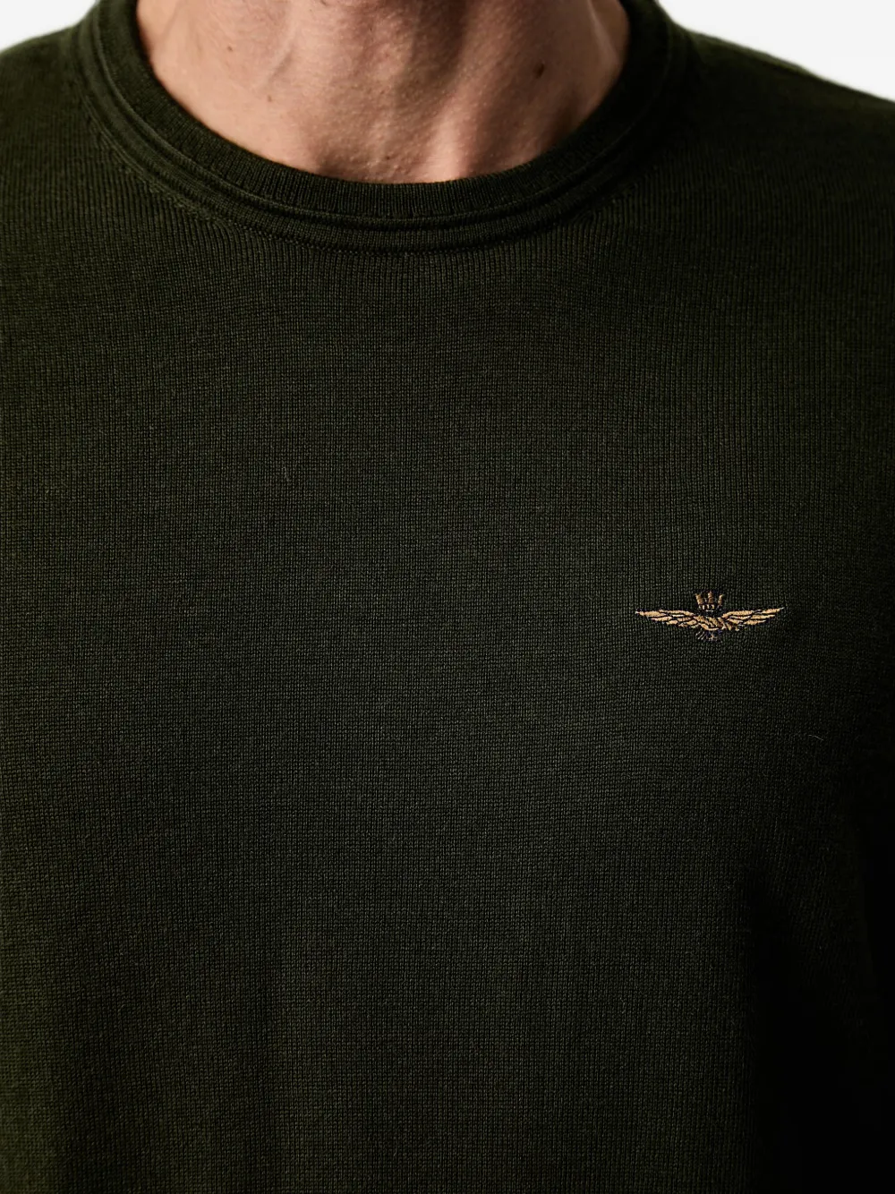 Aeronautica Militare Trui met geborduurd logo Groen