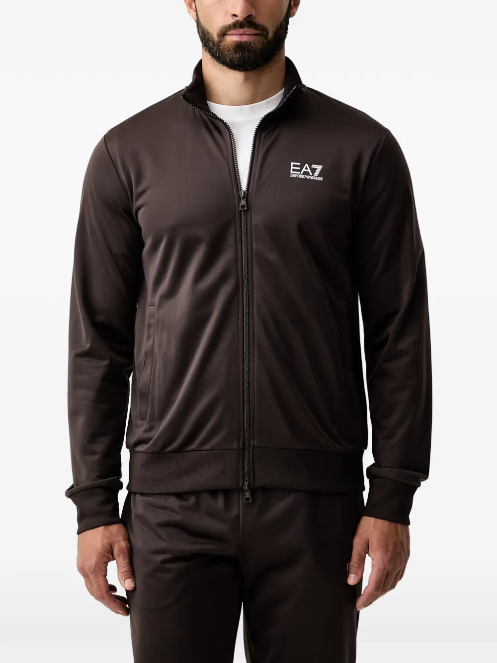 Ea7 Emporio Armani logo-print tracksuit - Marrone