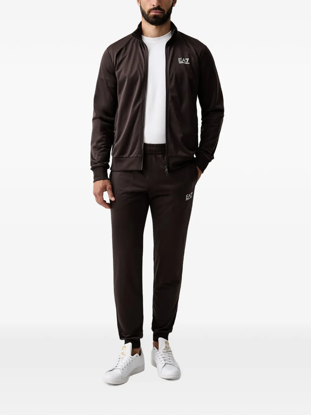 Ea7 Emporio Armani logo-print tracksuit Bruin