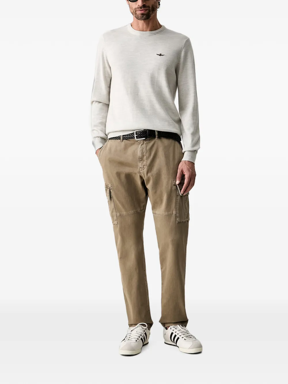 Aeronautica Militare Cargo broek met vlakken Bruin