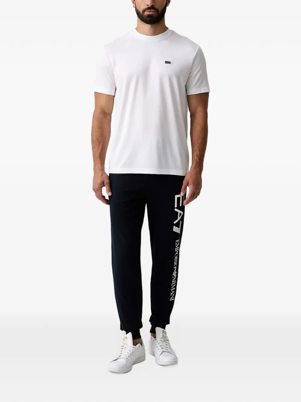 Ea7 Emporio Armani logo-print track pants Blauw