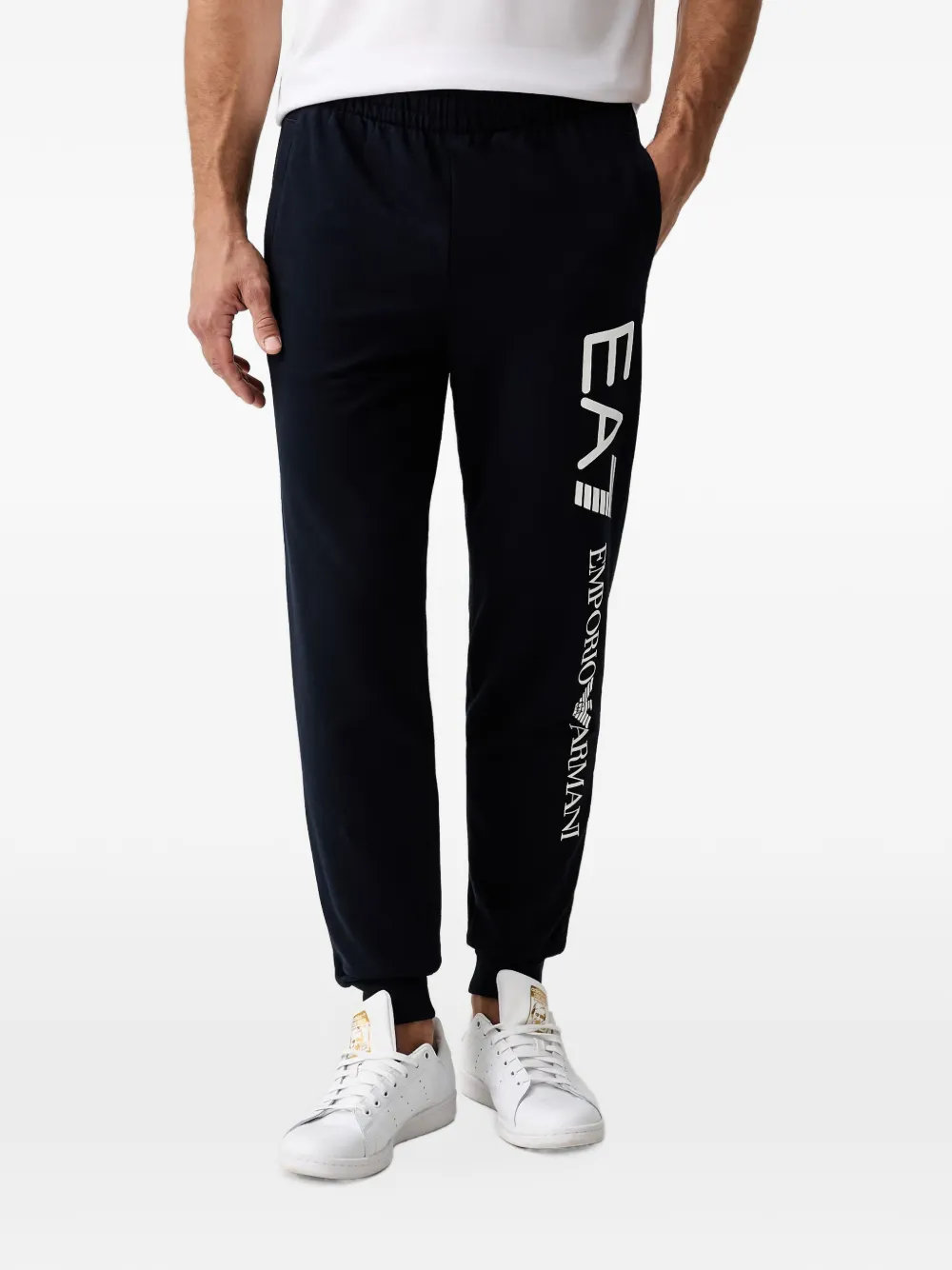 Ea7 Emporio Armani logo-print track pants Blauw
