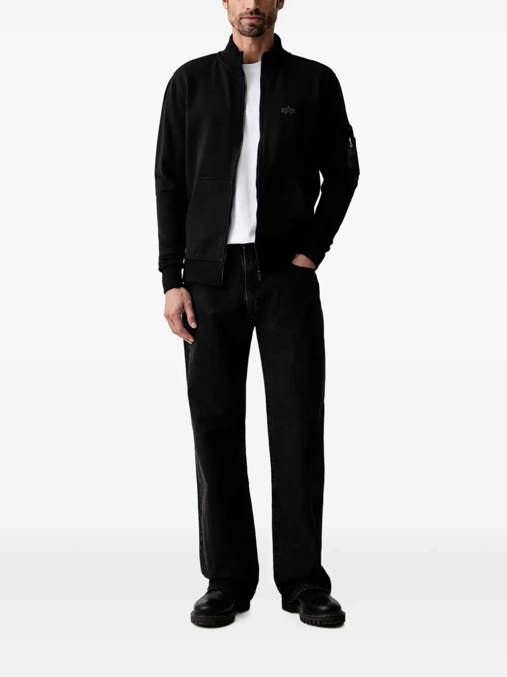 Alpha Industries DTM sweater met rits Zwart