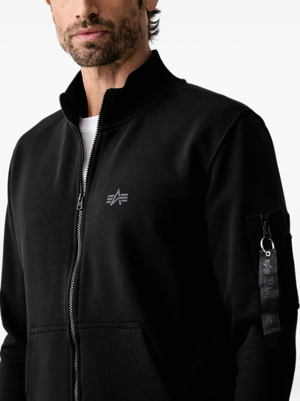 Alpha Industries DTM sweater met rits Zwart
