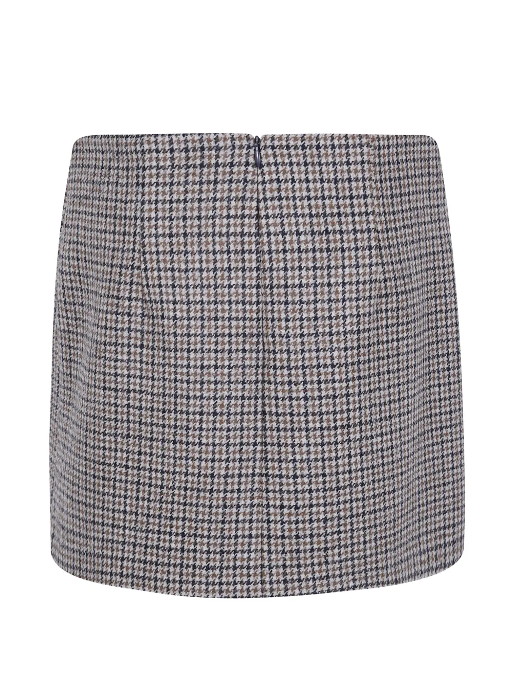 P.A.R.O.S.H. Wollen rok met pied-de-poule print Beige