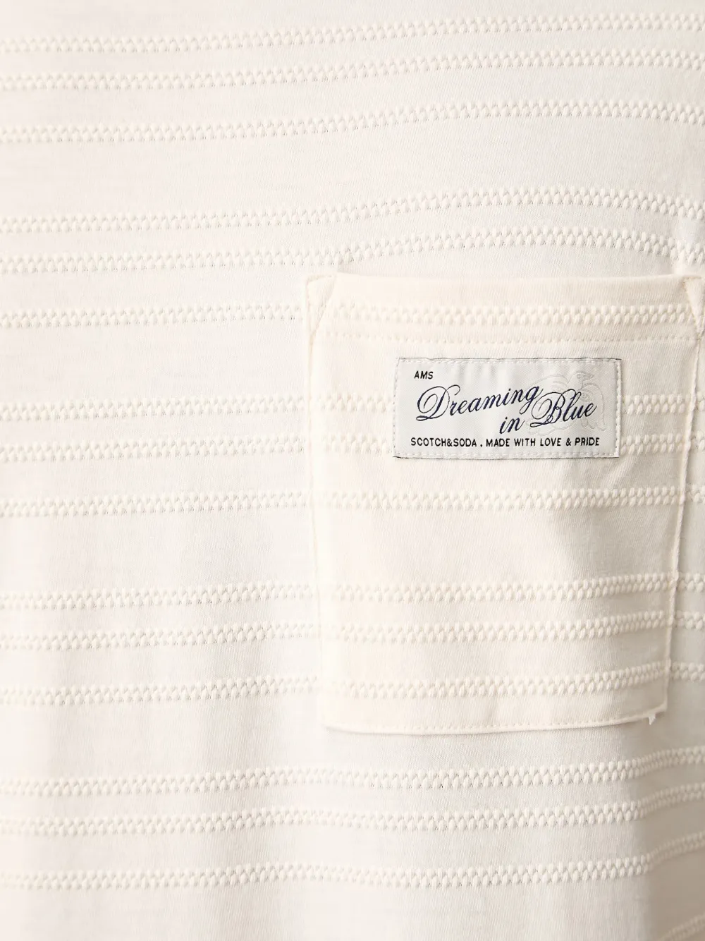Scotch & Soda T-shirt met borstzak en textuur Wit