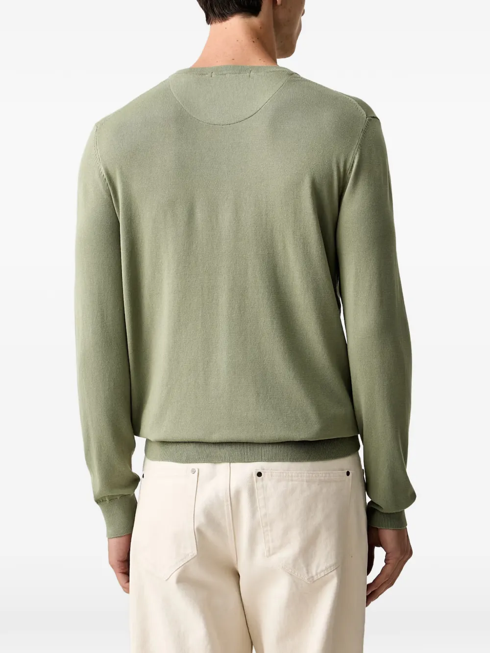 Scotch & Soda Trui met geborduurd logo en ronde hals Groen