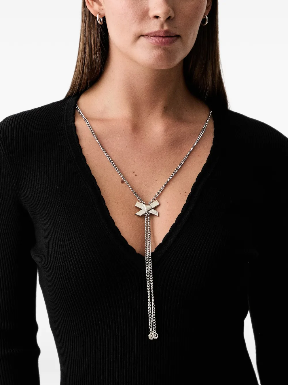 Silvian Heach Geribbelde blouse met V-hals Zilver
