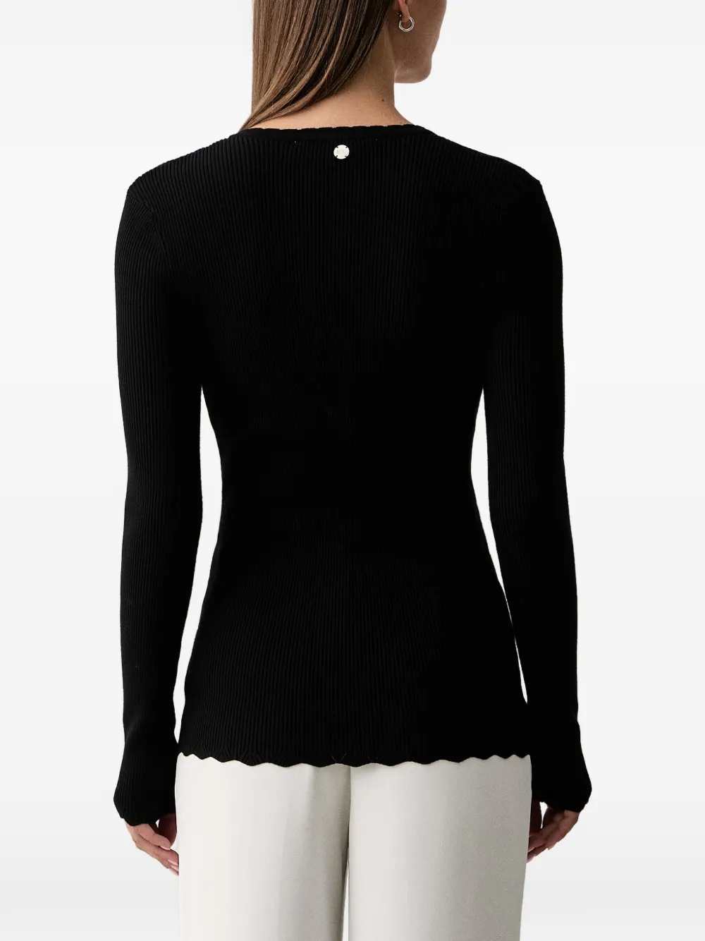 Silvian Heach Geribbelde blouse met V-hals Zilver